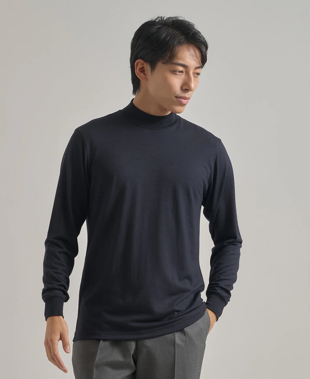 Merino Wool Mock Neck T-Shirt - Image 7