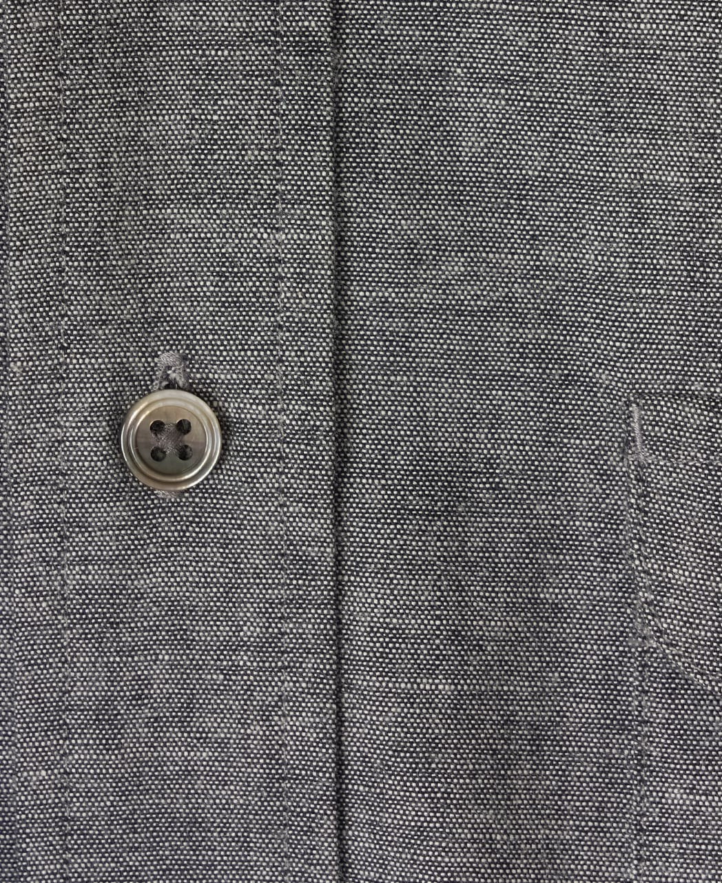 Casual Shirt Double Pocket Black Chambray - Image 5