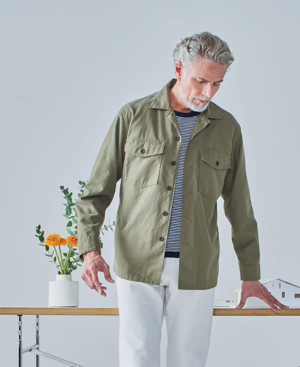 Cotton Back Satin Utility Shirt - Image 3