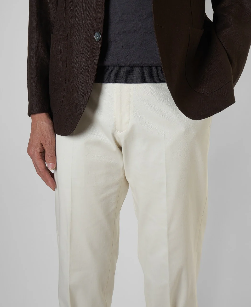 Flat-Front Stretch Pants Cotton Blend - Image 8