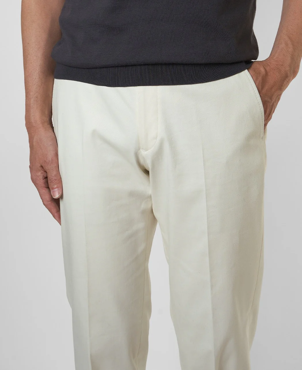 Flat-Front Stretch Pants Cotton Blend - Image 9
