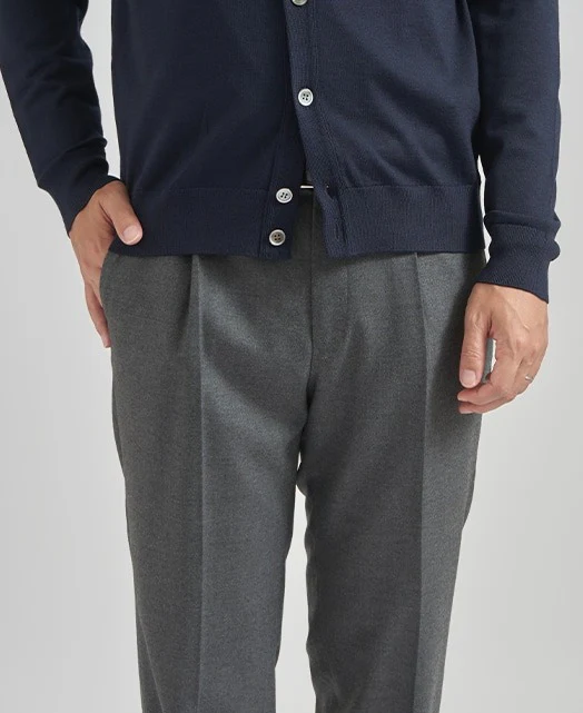 Wool Slacks Stretch Flannel single pleat - Image 14
