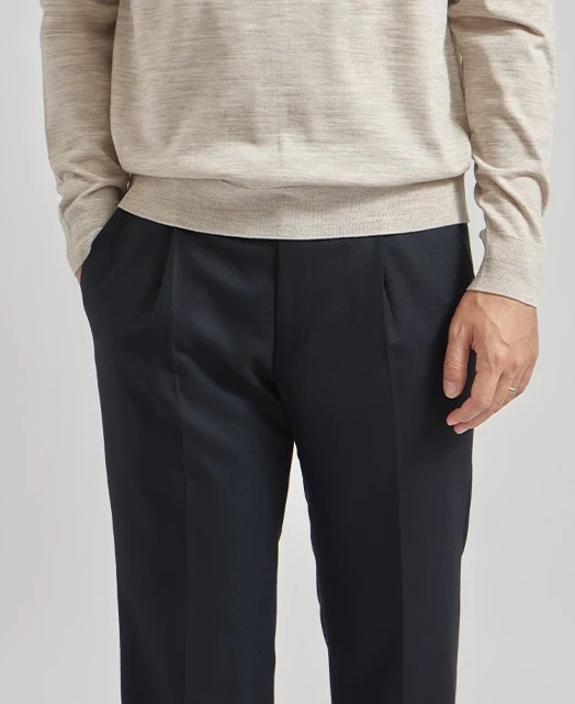 Wool Slacks Stretch Flannel single pleat - Image 2