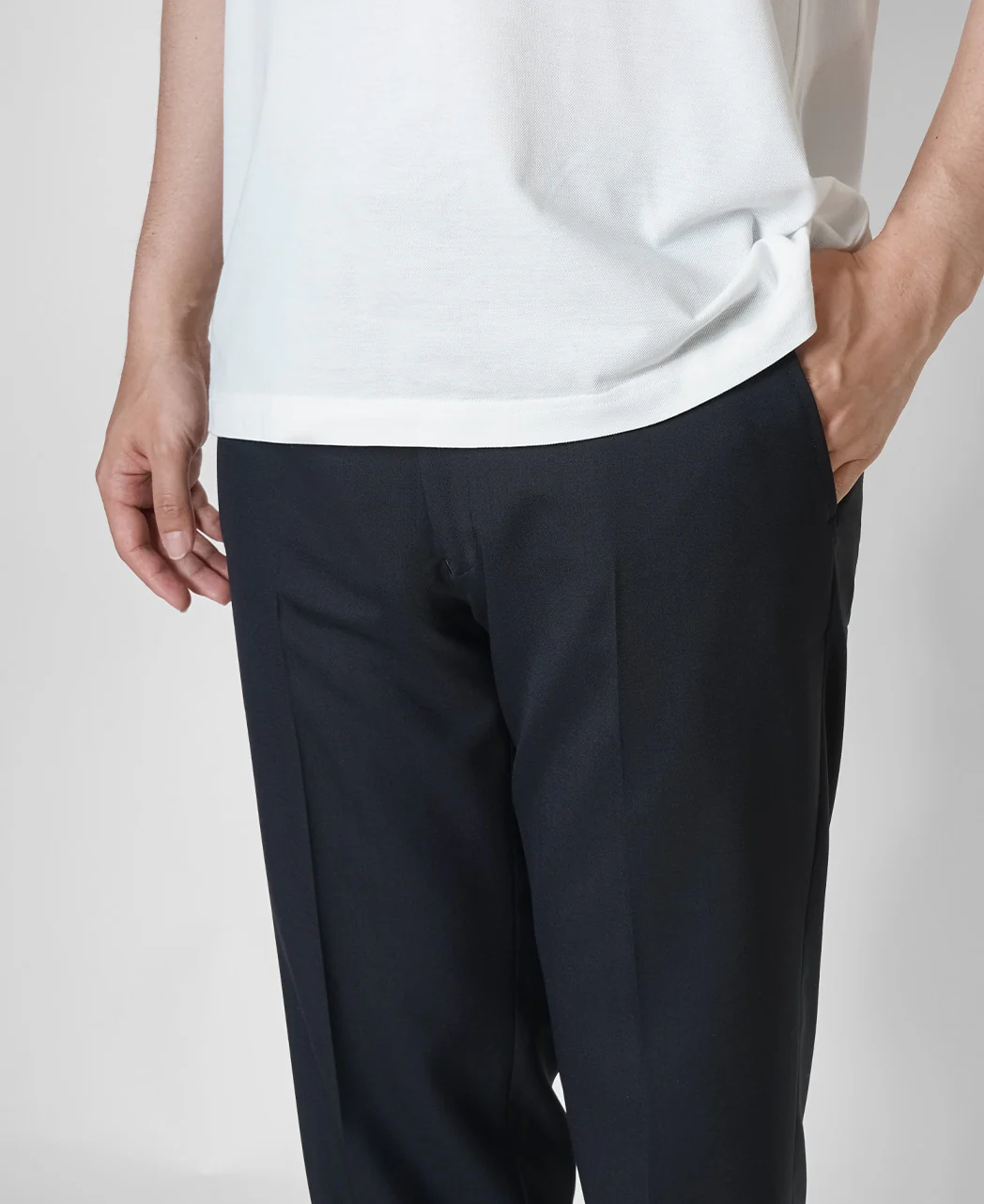 Flat-front wool trousers - Image 14