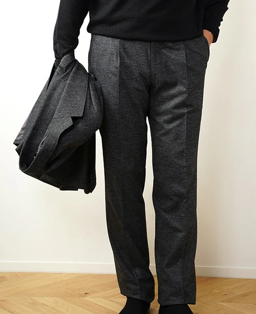 Wool Stretch Slacks (Single Pleat) Jersey Fabric - Image 3