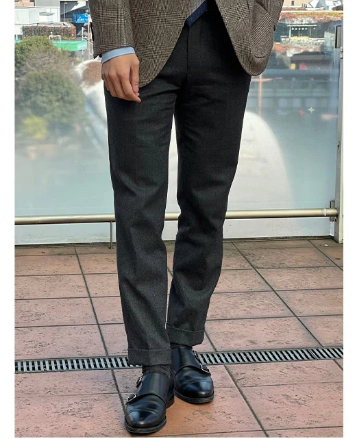 Wool Slacks Stretch Flannel single pleat - Image 11