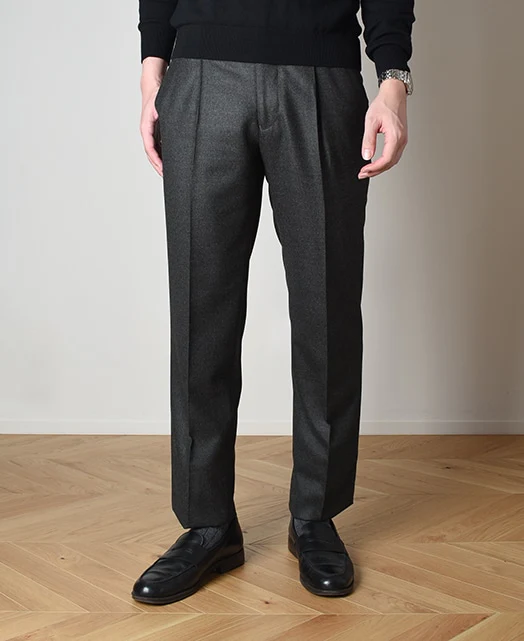 Wool Slacks Stretch Flannel single pleat - Image 9