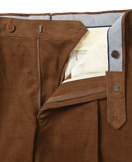 Cotton pants Fine-wale corduroy single pleat - Image 3