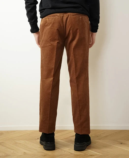 Cotton pants Fine-wale corduroy single pleat - Image 6