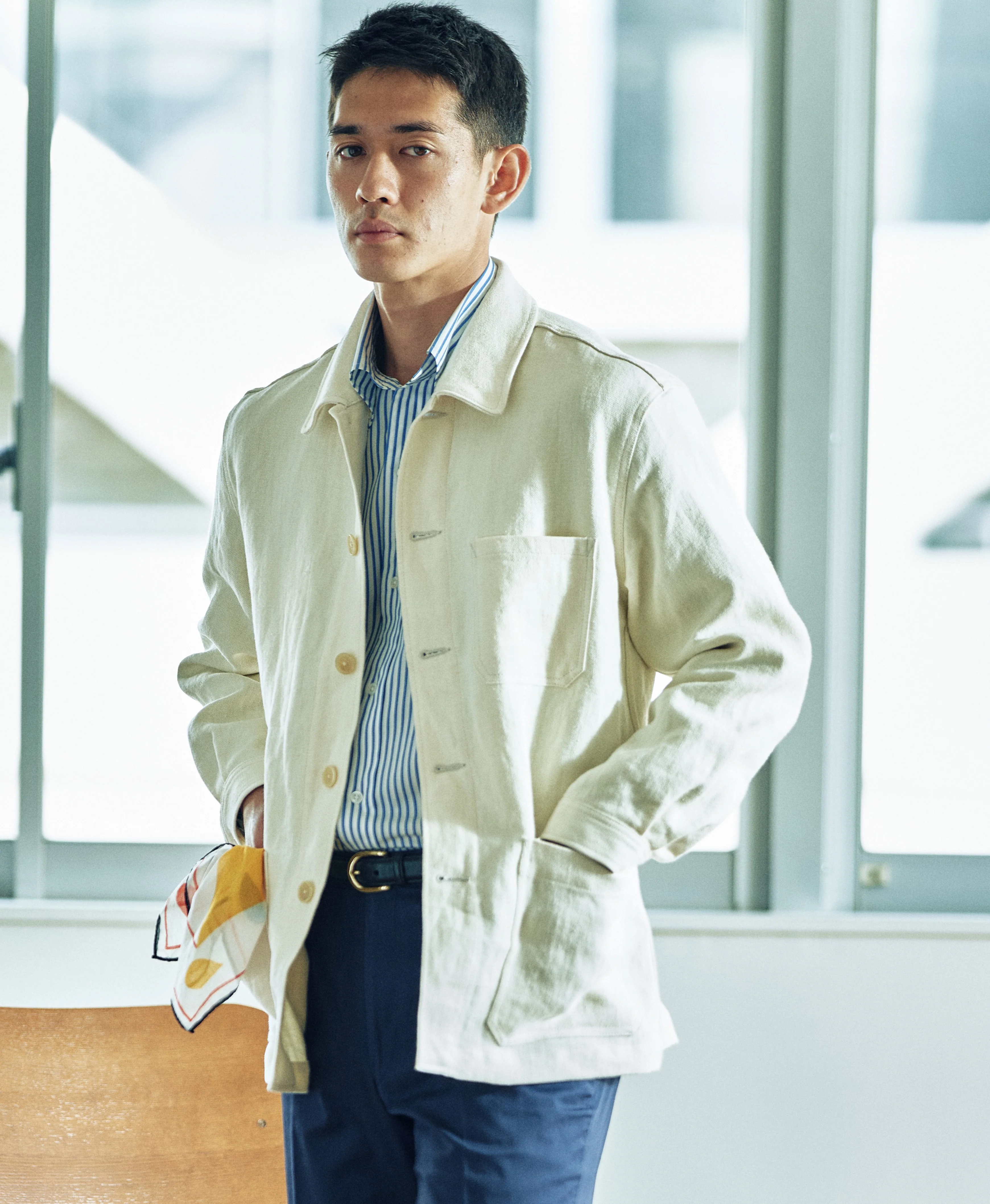 FRENCH WORK JACKET LINEN CANVAS - Image 13